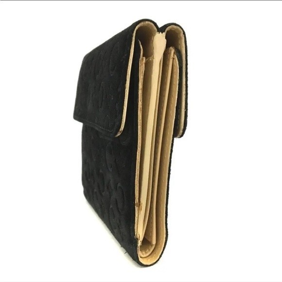 1J1747. CELINE C Macadam Suede Leather Bifold Wallet / - Picture 2 of 8